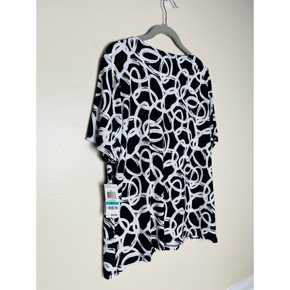 NWT JM Collection brushed links printed blouse size 0x - Picture 6 of 7